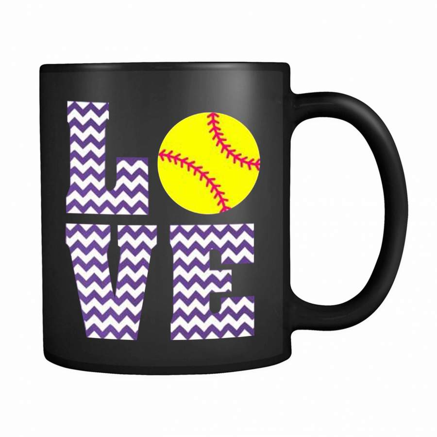 Love Softball Chevron 11oz Mug