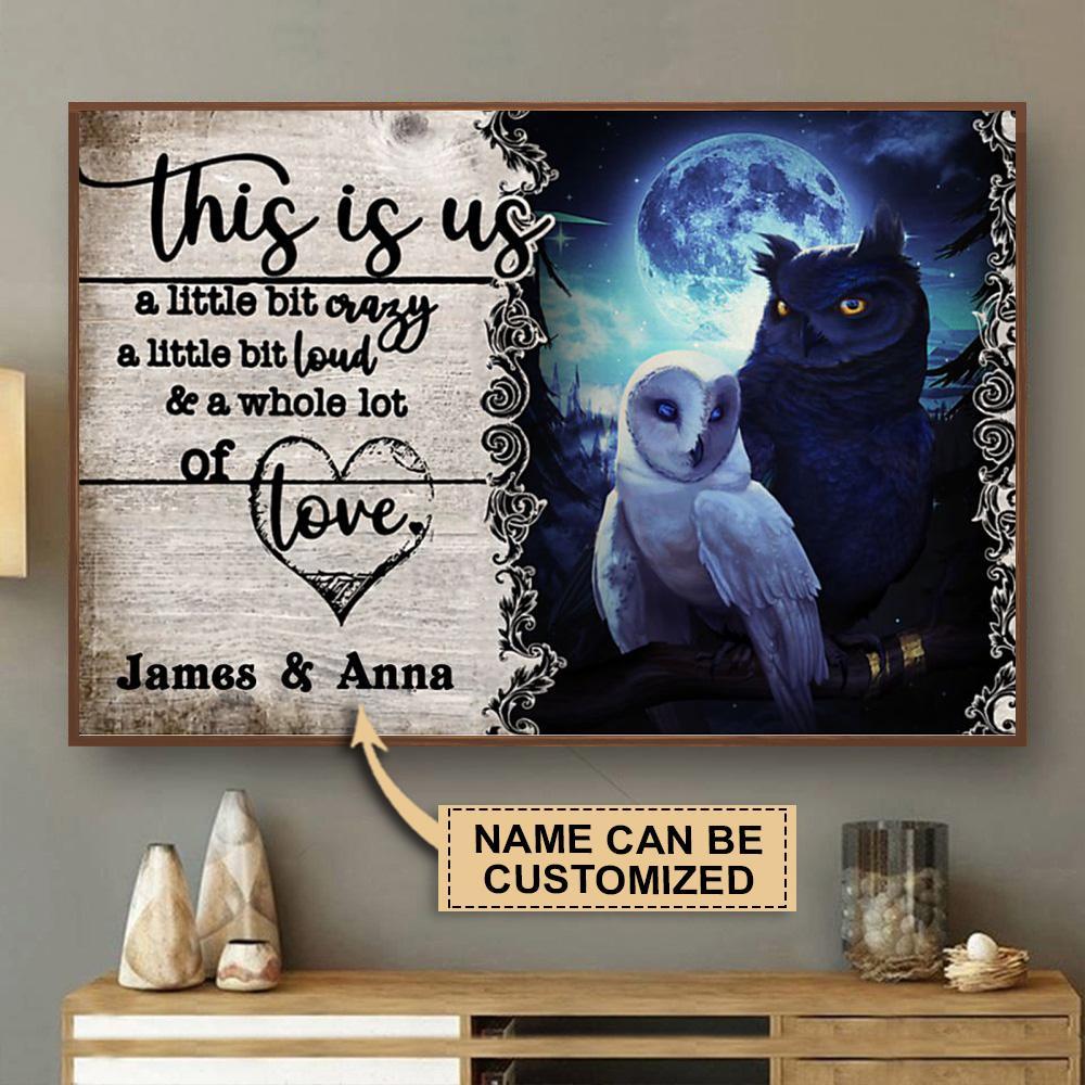 Aeticon Gifts Personalized Owl Couple This Is Us Canvas Mom Dad Gift Home Decor