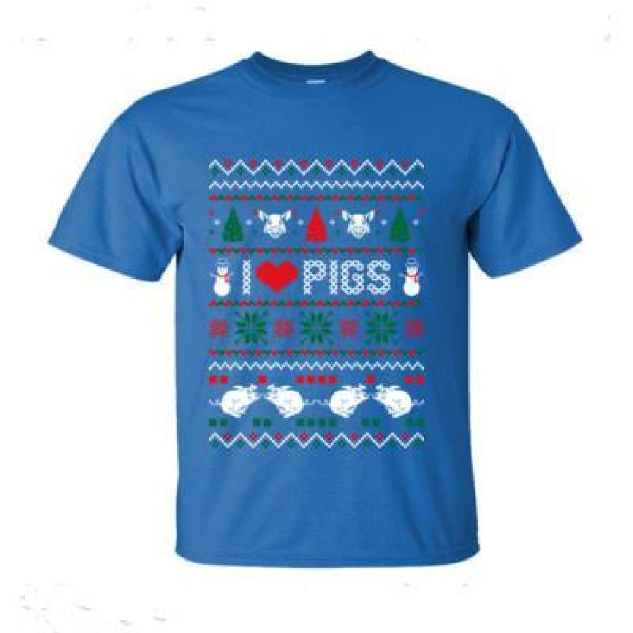 AGR I Love Pigs Ugly Christmas Sweater Xmas – Ultra-Cotton T-Shirt