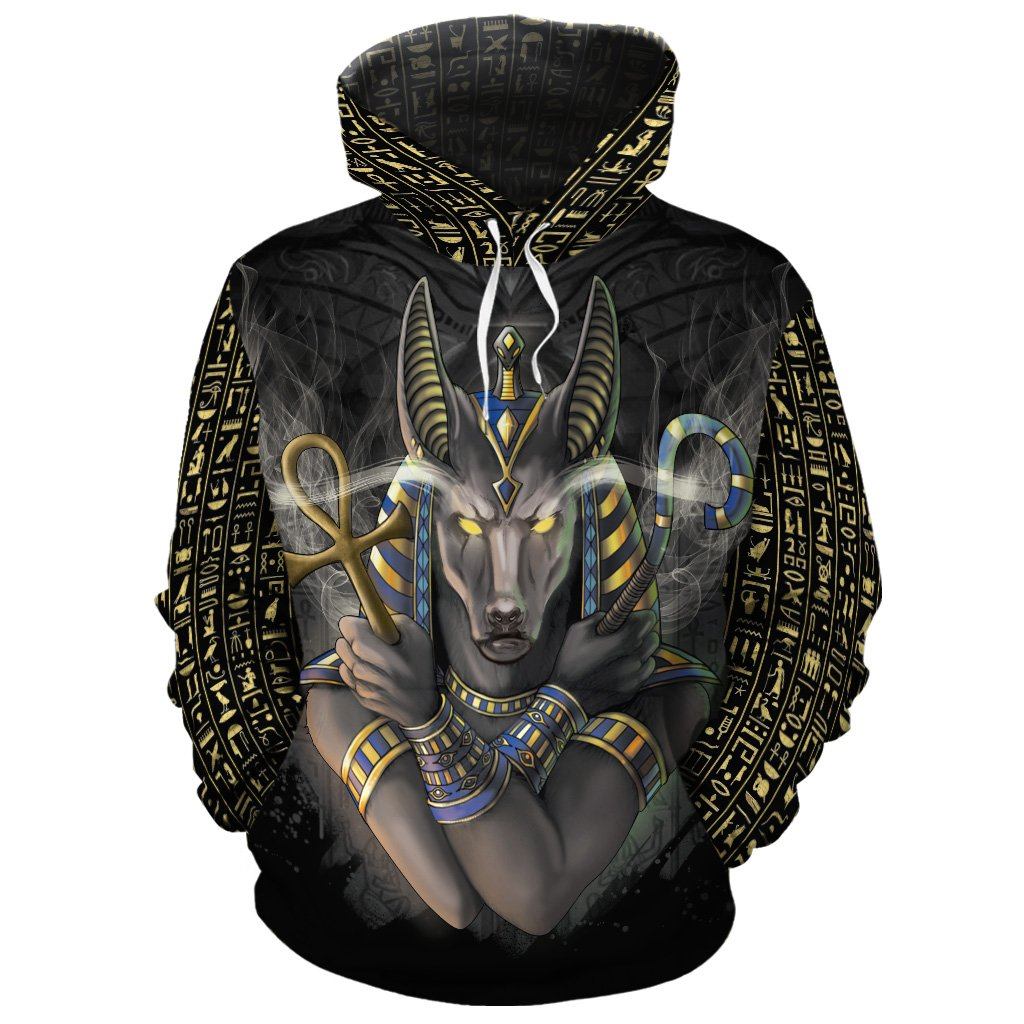 Anubis In Black All-Over Hoodie