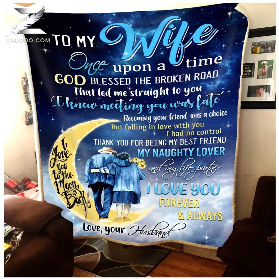 Zalooo – Custom Fleece Blanket – To my Wife – Once Upon a Time