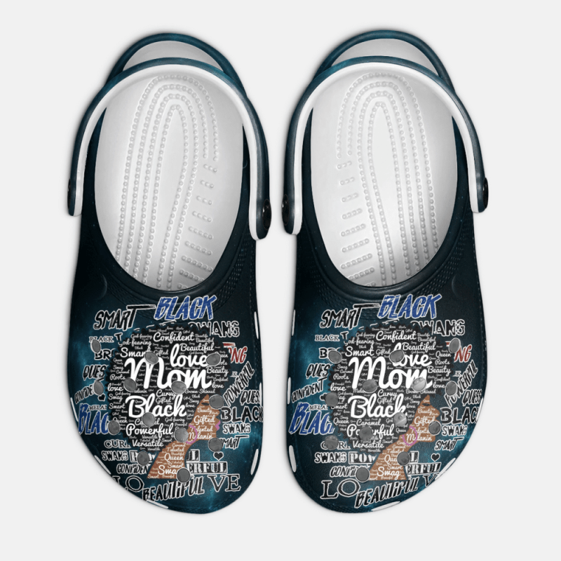 Black Afro Mom African American Classic Clogs Shoes