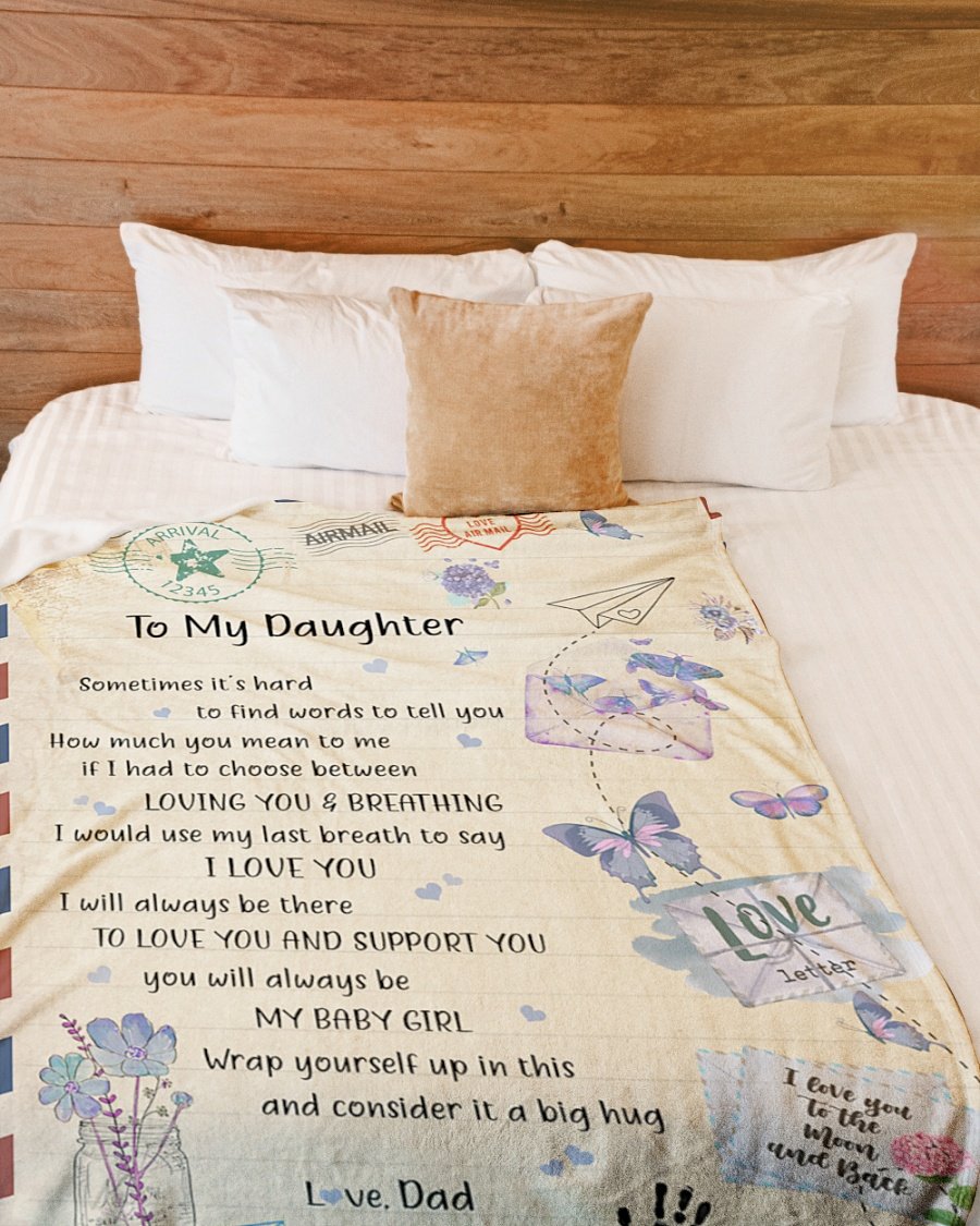 To My Daughter Wrap Yourself Up In This Letter Blanket Gift For Daughter From Dad Birthday Gift Home Decor Bedding Couch Sofa Soft And Comfy Cozy