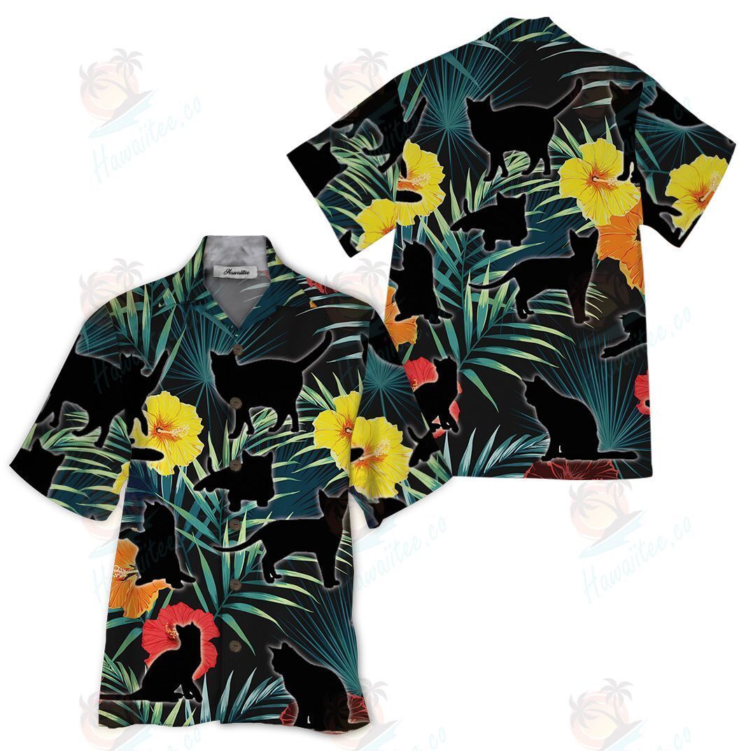 Black Cat Colorful Awesome Design Unisex Hawaii Shirt For Men And Women Ha74629