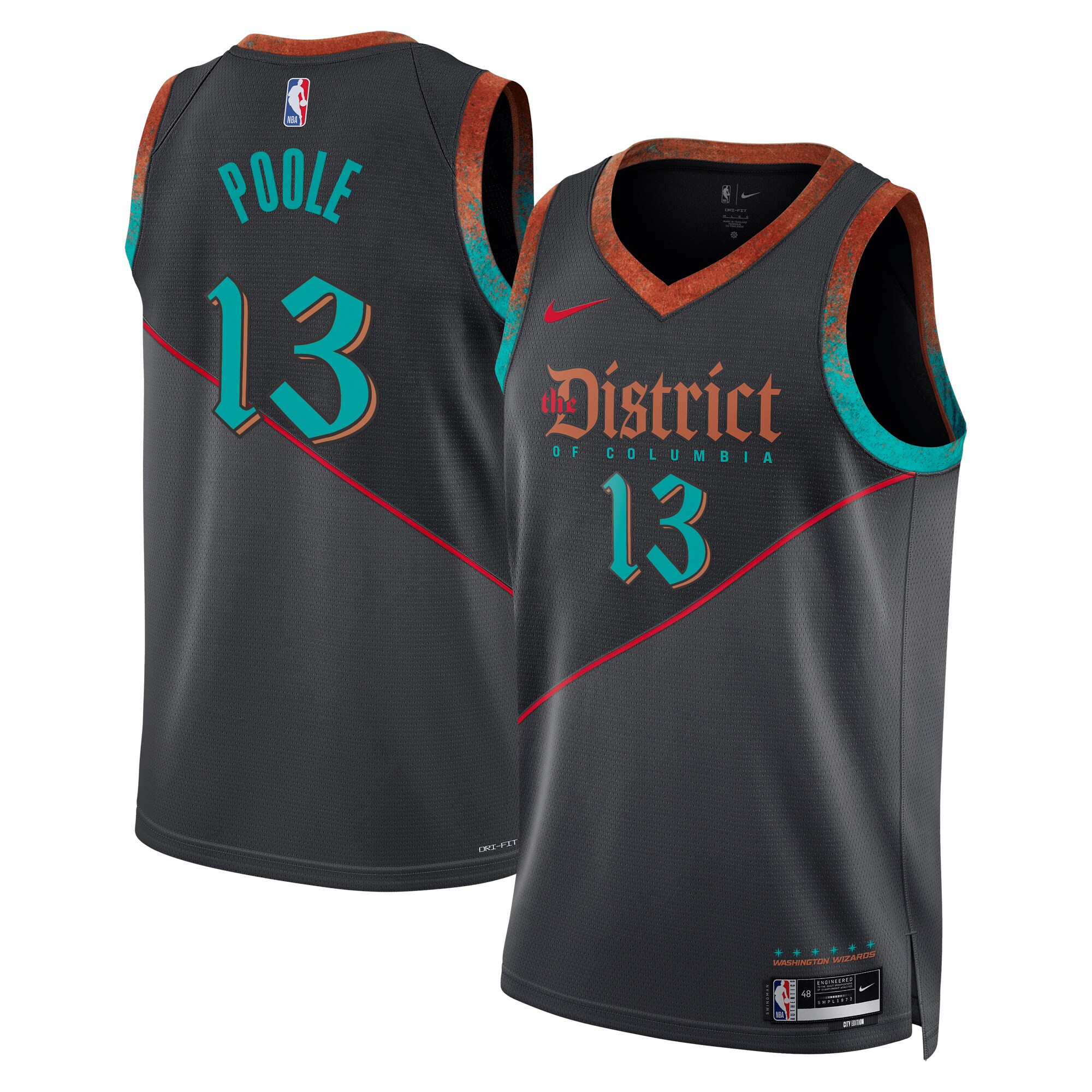 Washington Wizards City Edition Swingman Jersey 23 – Black – Jordan Poole – Unisex