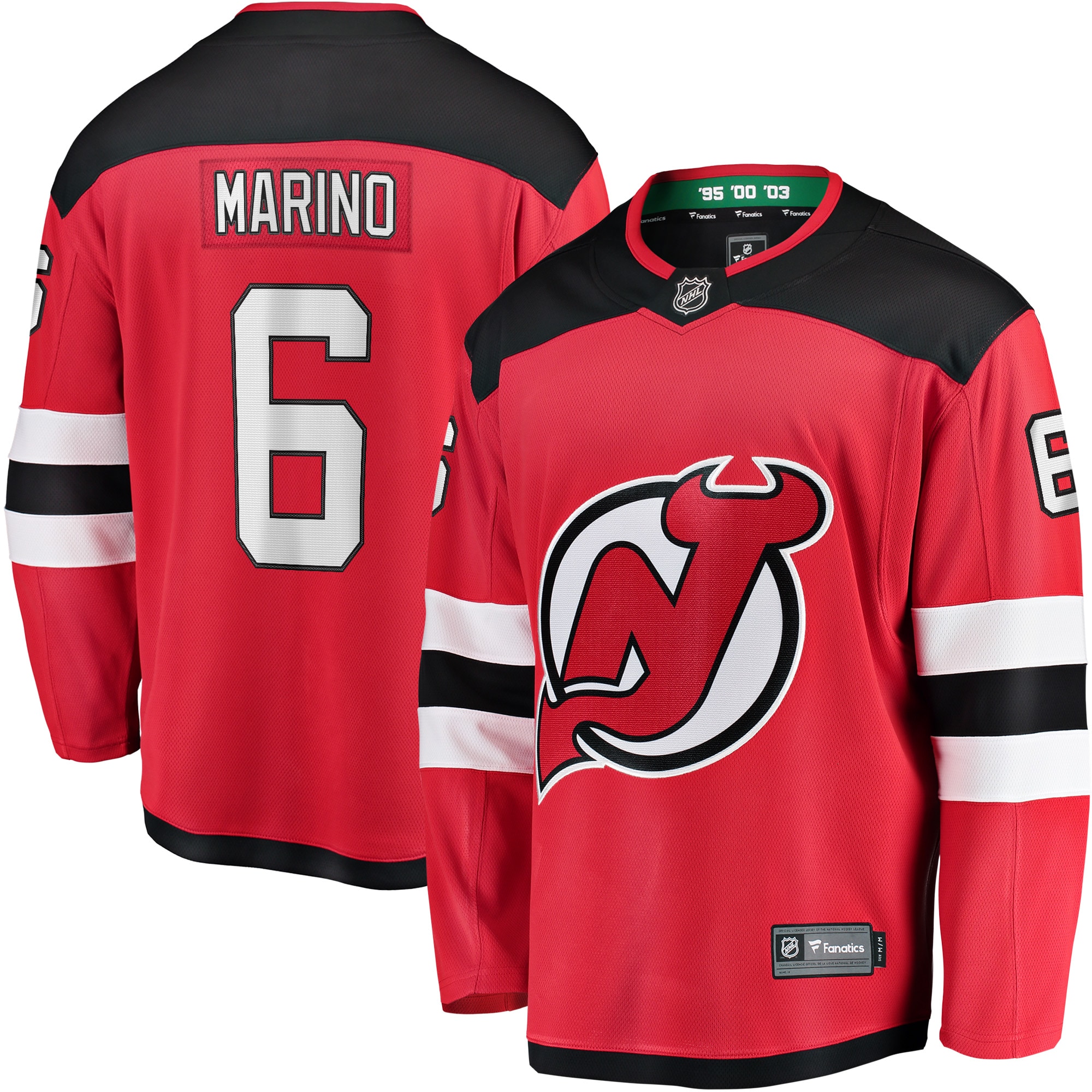 Men's New Jersey Devils John Marino Red Home Breakaway Player Jersey