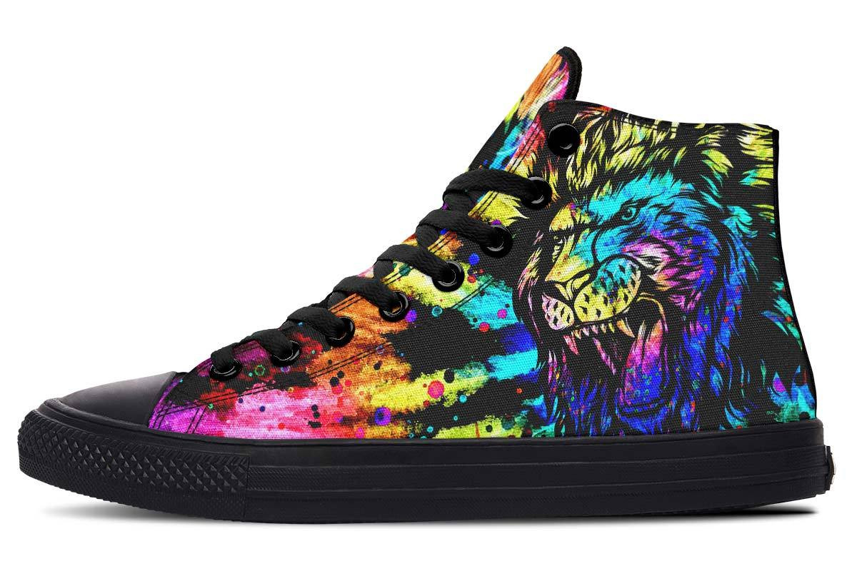 Tie Dye Lion High Top Shoes