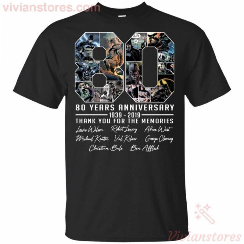 Batman 80 Years Anniversary T-Shirt Gift Men Women Fans VA07