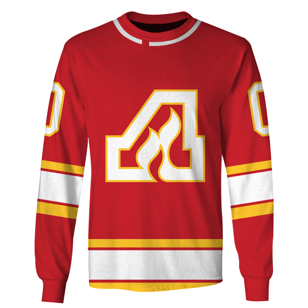 Calgary Flames Custom Name Number 70S Vintage Home Jersey Gift For Fan 3D Full Printing Sweatshirt