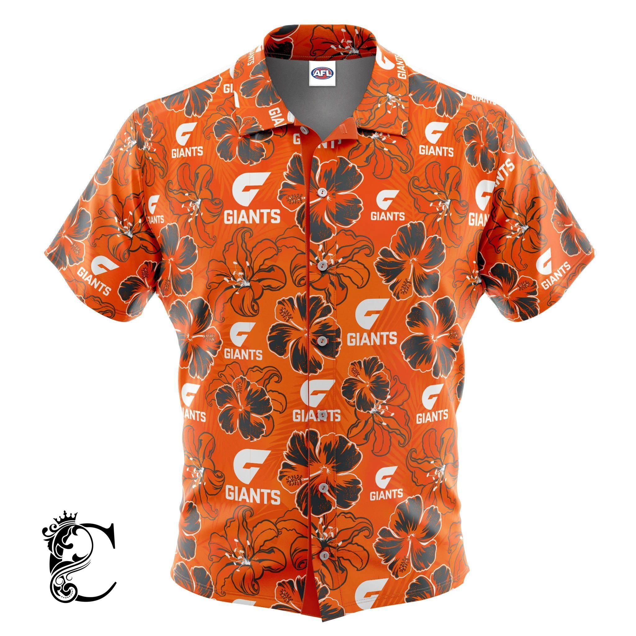 Afl Gws Giants ‘Floral’ Hawaiian Shirt