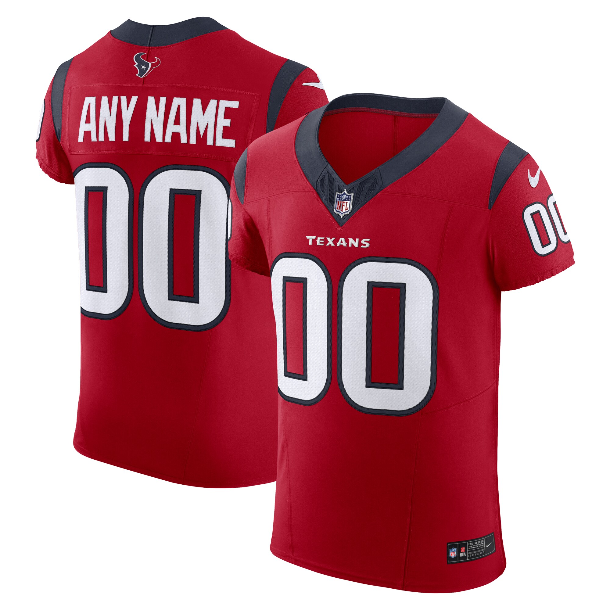 Houston Texans Alternate Vapor F.U.S.E. Elite Custom Jersey – Red