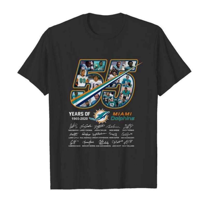 55 Years Of Miami Dolphins 1965 2010 Players Signatures T Shirt