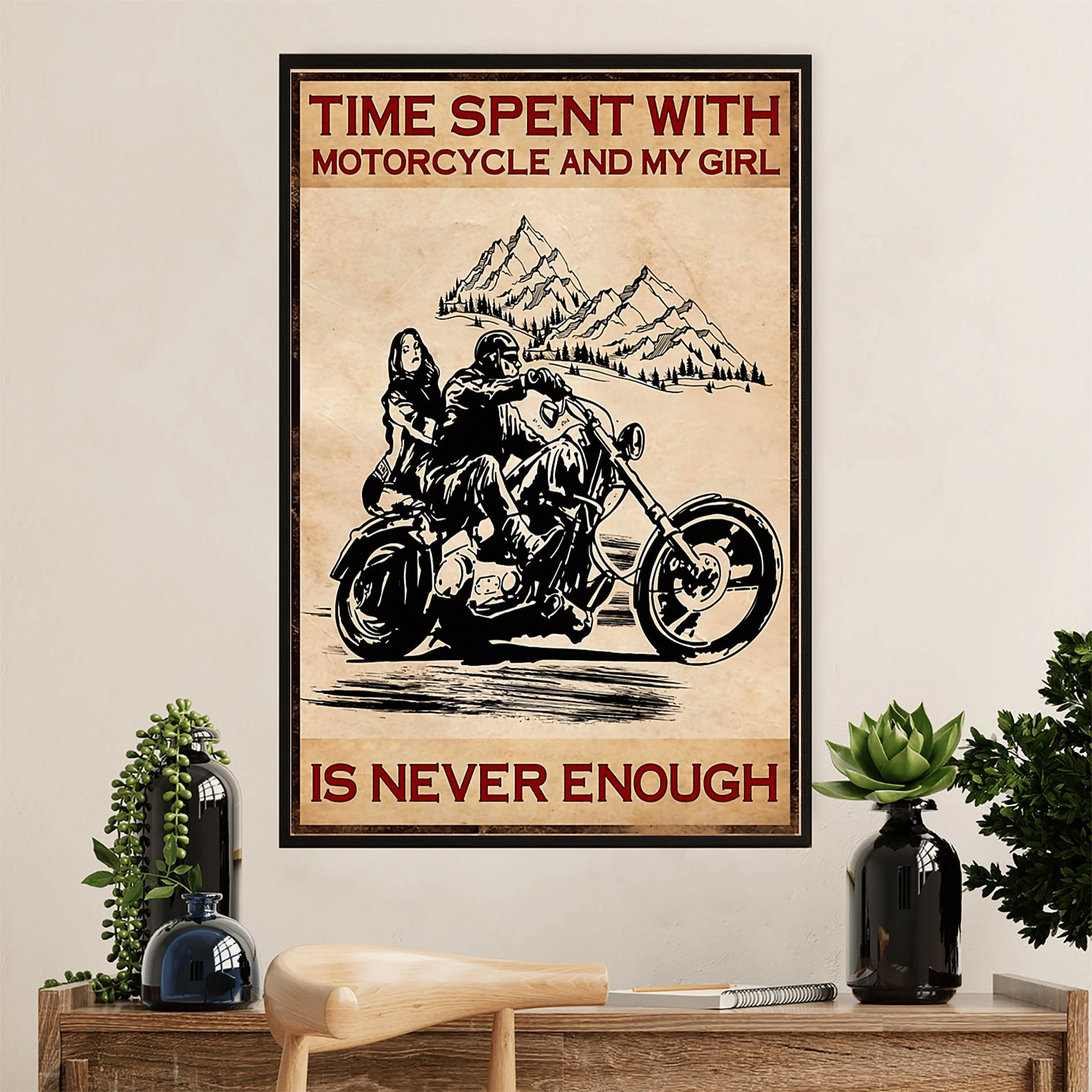 Time With Motorcycle Girl Home Decor Poster Canvas – Gift For Biker Evg82368