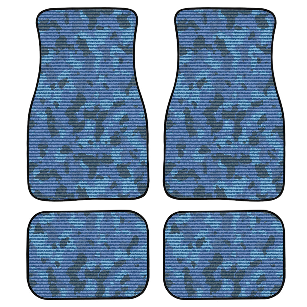 Camouflage Denim Jeans Pattern Print Front And Back Car Floor Mats, Front Car Mat