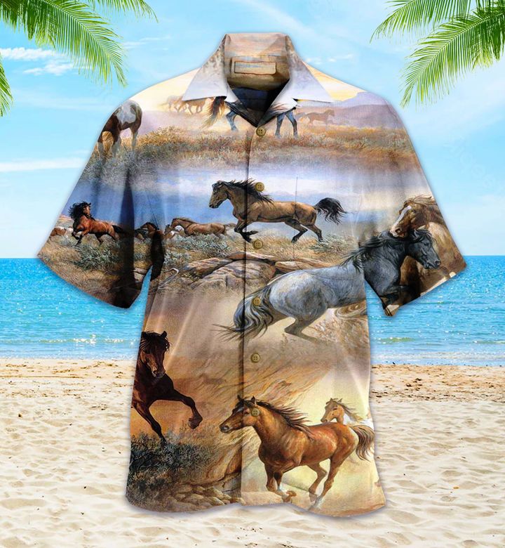 Wild Horse Vintage Brown Hawaii Shirt Ha67451