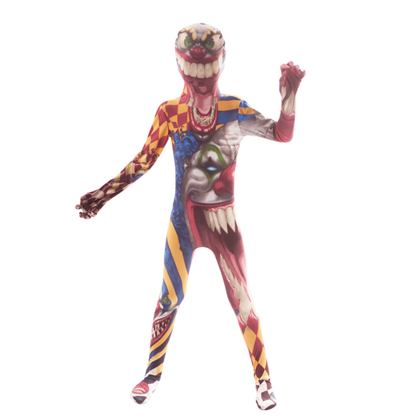 Spider Clown Mutant Costume Altered Human Zentai Jumpsuits Halloween Costumes for Kids Boy Demon Cosplay Scary Carnival Disguise alx