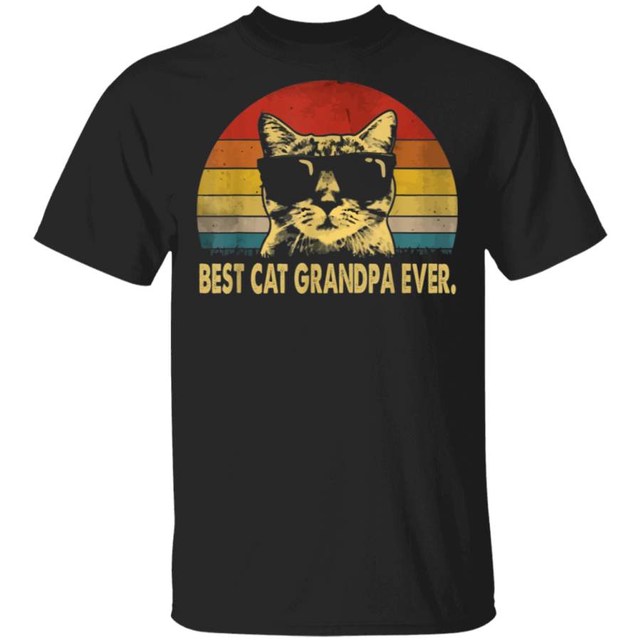 Best cat grandpa ever vintage t shirt fathers day tee TShirt