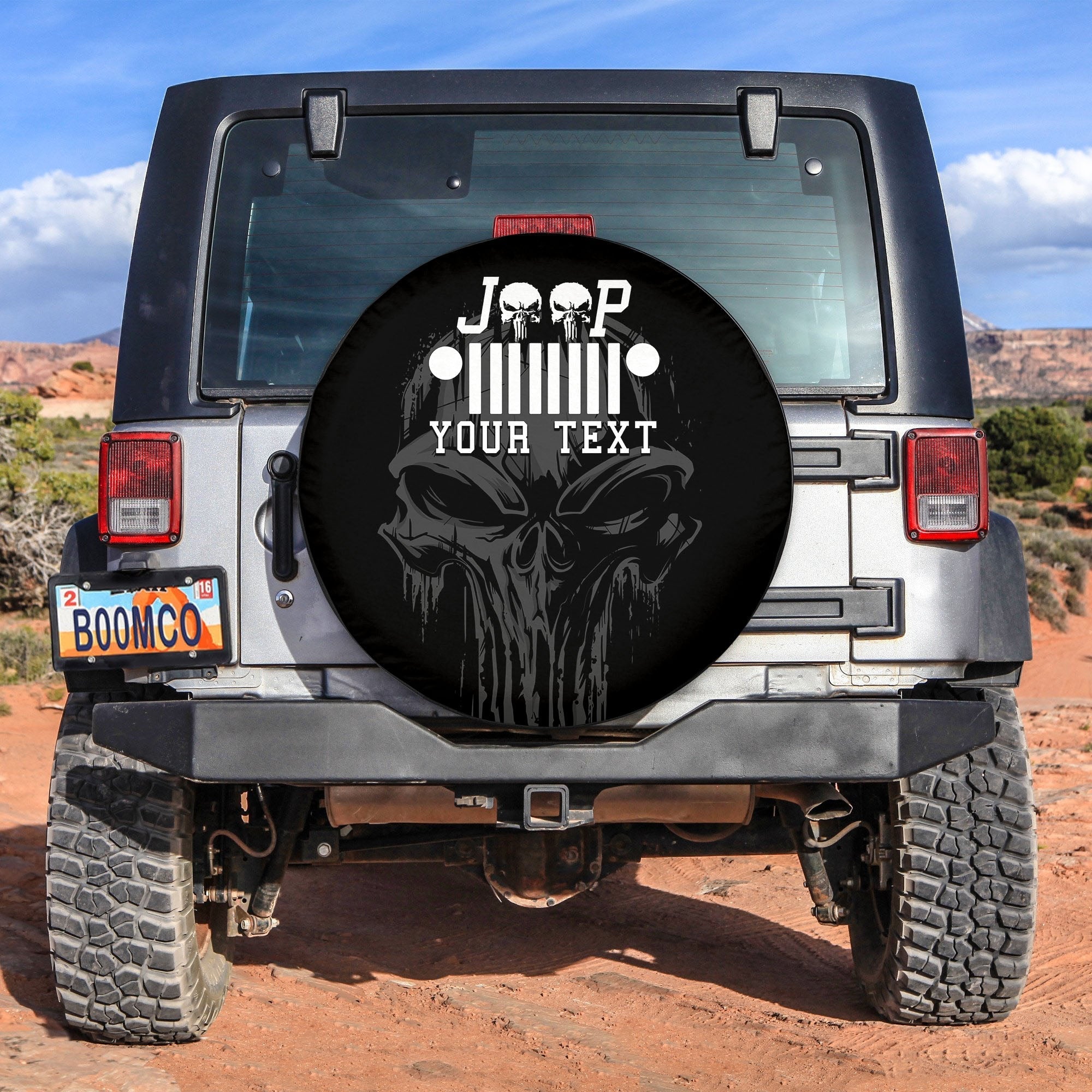 (Custom Personalised) Skull Jeep Spare Tire Cover Simple Style No.6 Lt6