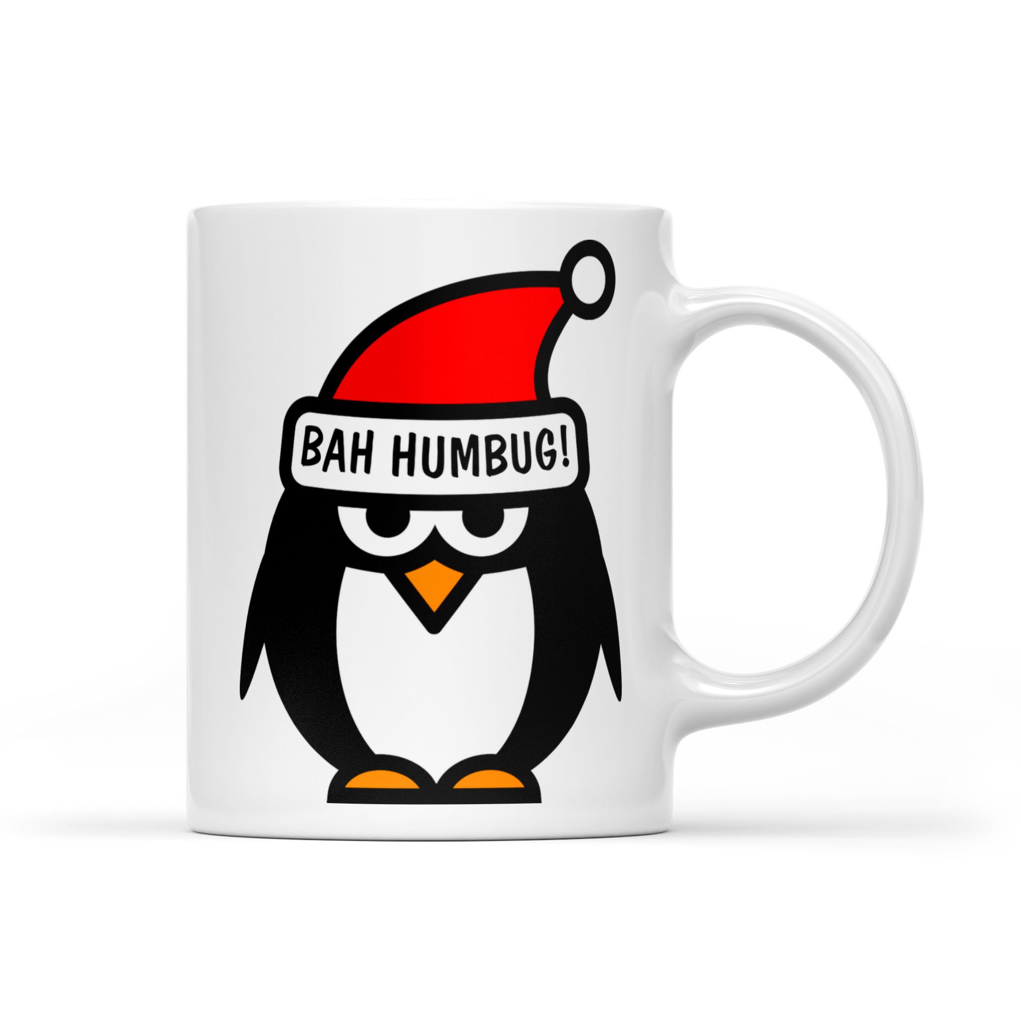 Bah Humbug Anti Christmas Grumpy Penguin – White Mug