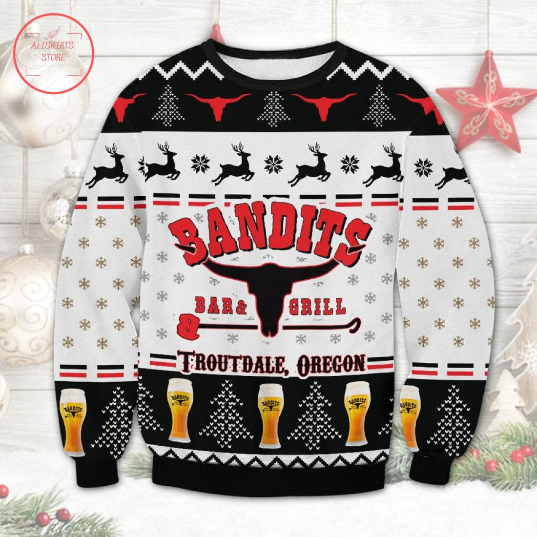 Bandits Bar And Grill Ugly Christmas Sweater