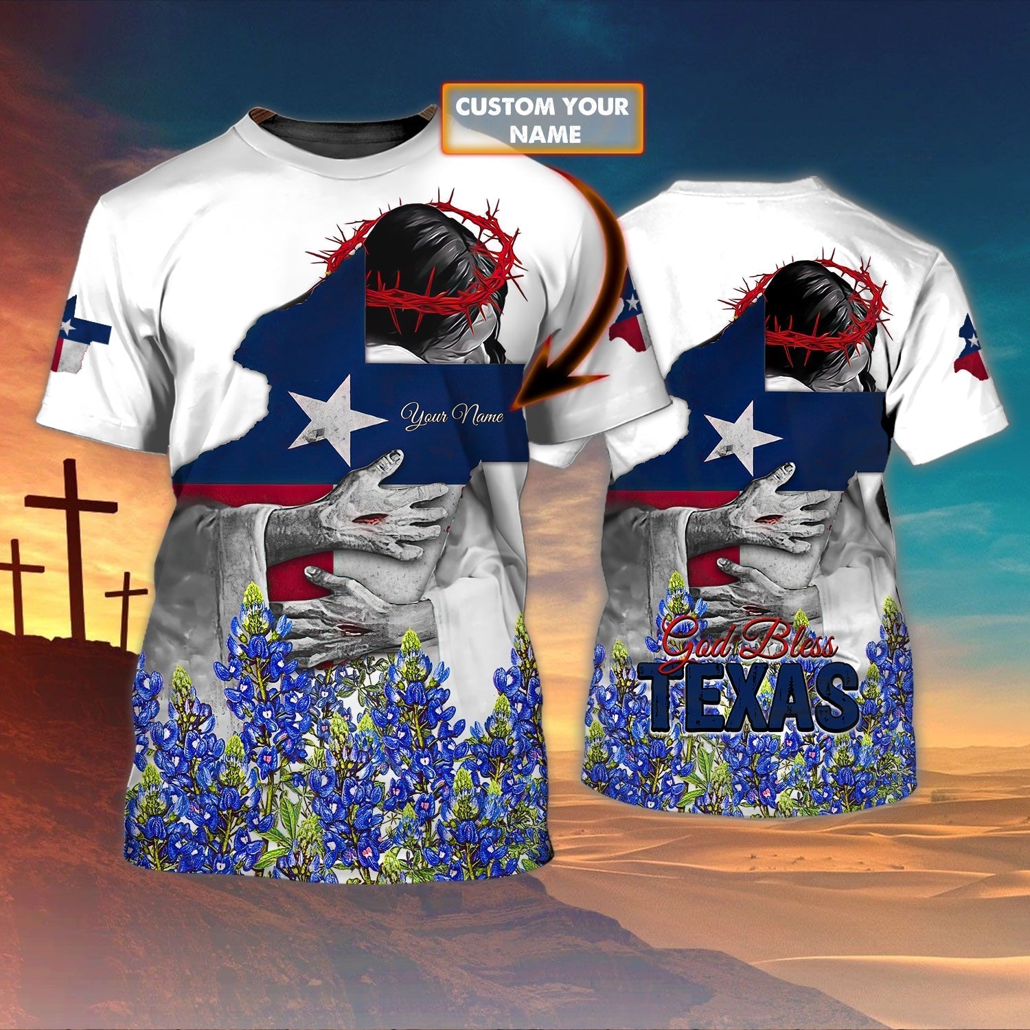 Customized God Bless Texas Bluebonnet T Shirt Texas Shirt Gift For Christian T Shirt