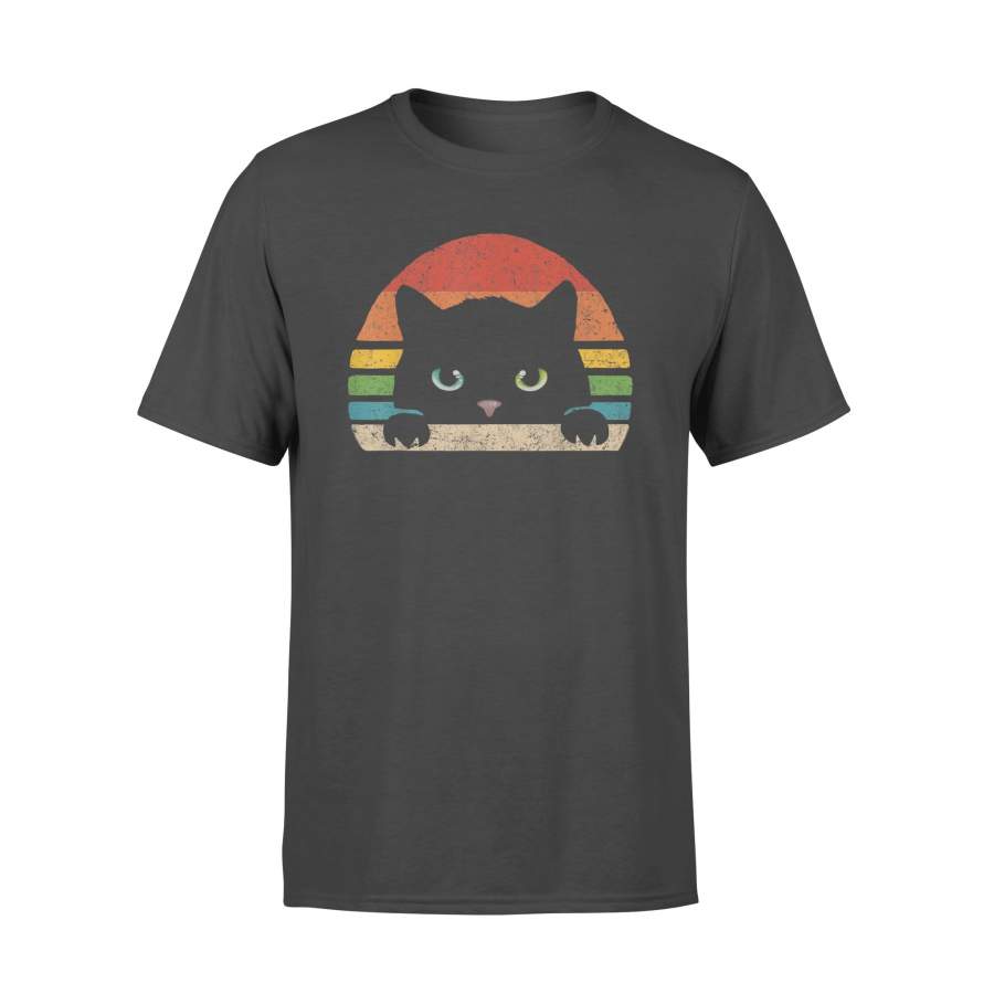 Vintage Black Cat Lover, Retro Style Cats Gift T Shirt – Standard T-shirt