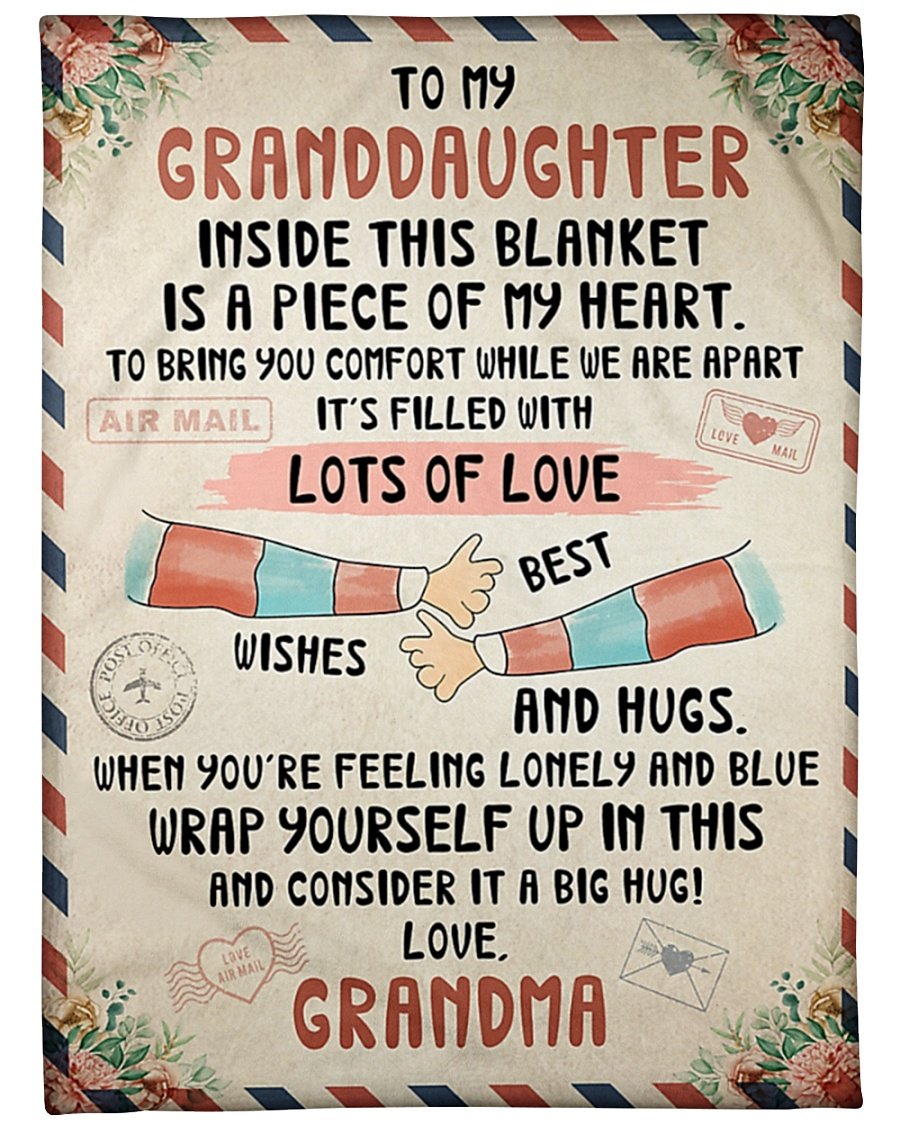 To My Granddaughter It’S Filled With Lots Of Love Mail Blanket Gift For Granddaughter From Grandma Birthday Gift Home Decor Bedding Couch Sofa Soft And Comfy Cozy