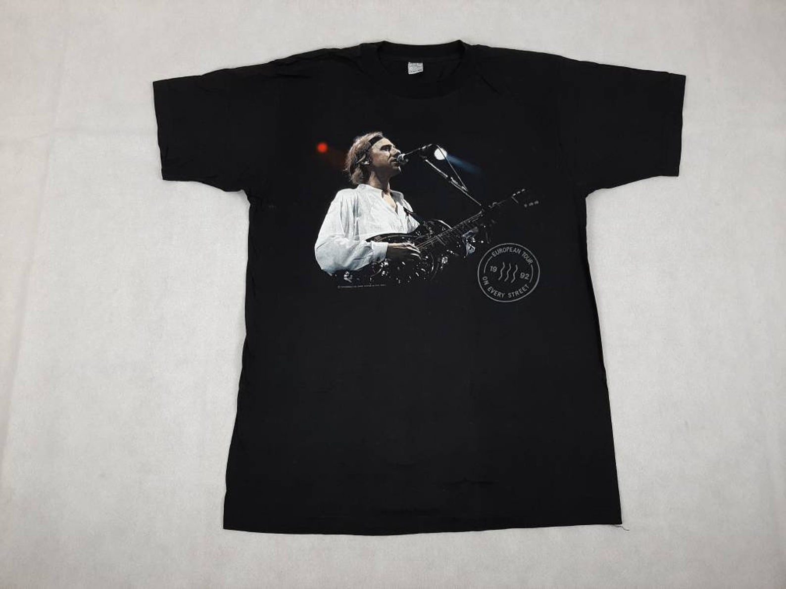 Vintage 1992 Dire Straits Tour T-Shirt Hard Rock And Roll Jeff Beck Led Zeppelin Aerosmith Eric Clapton