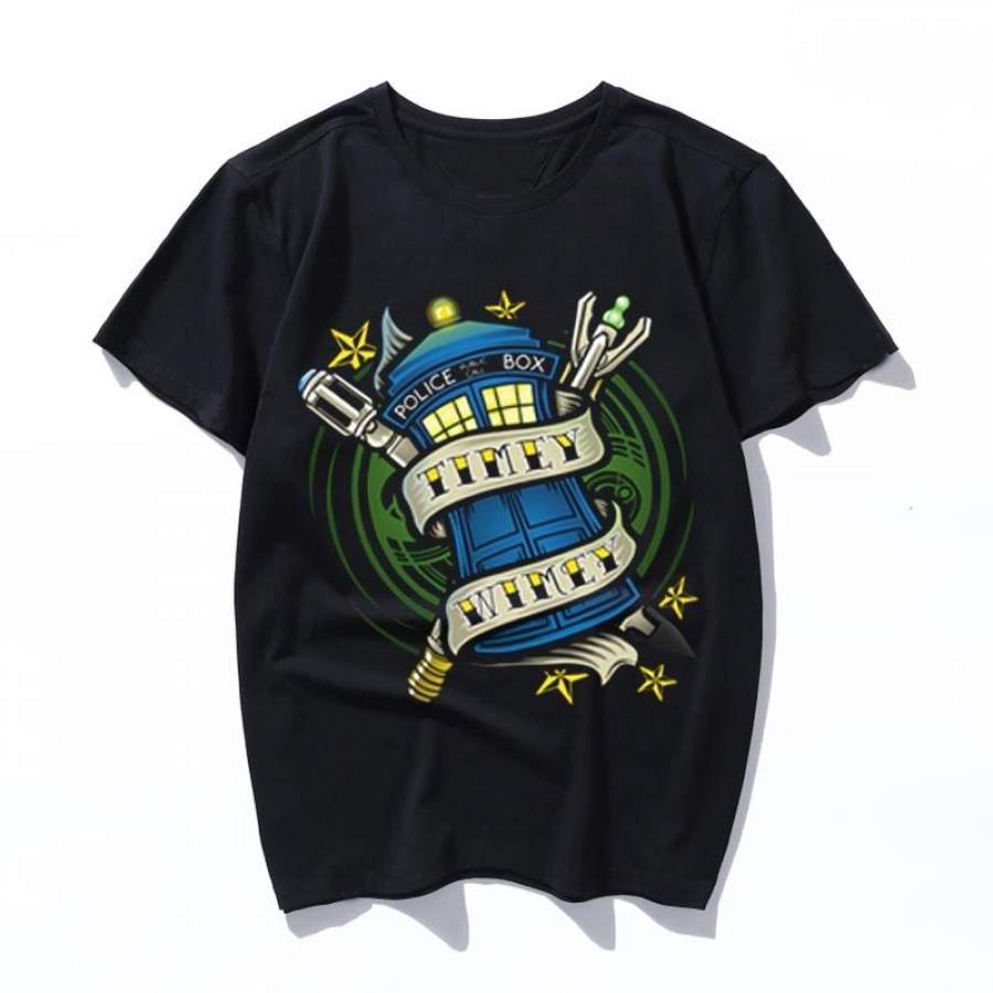 timey wimey Aesthetic 90s Fashion T Shirts Women men Harajuku Ullzang T-shirts Graphic Funny Cartoon Tshirt Streetwear Top Tees Female