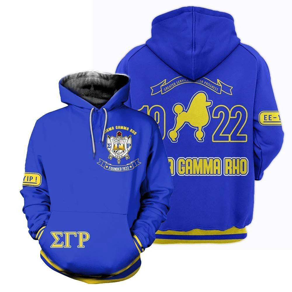 Sorority Hoodie – Greater Service And Greater Progress Sigma Gamma Rho Hoodie