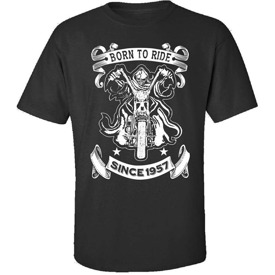 Personalized Motorcycle T Shirt Born To Ride Since 1957 Shirt Men’S Punk T-Shirt