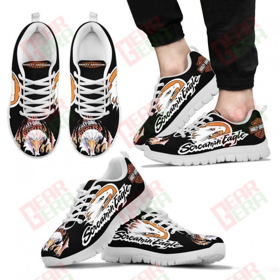 Harley Davidson Sneakers Mens Womens Motorcycle Lovers Custom Print Footwear Casual Riding Shoes GE735