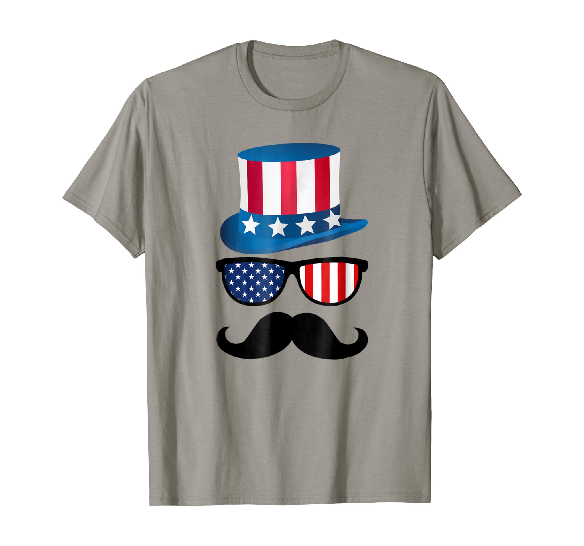 Funny Glasses Mustache Independence Day Shirt Fourth of July