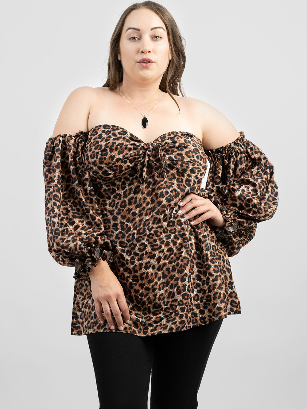 American Bling Women Leopard Long Sleeve Top