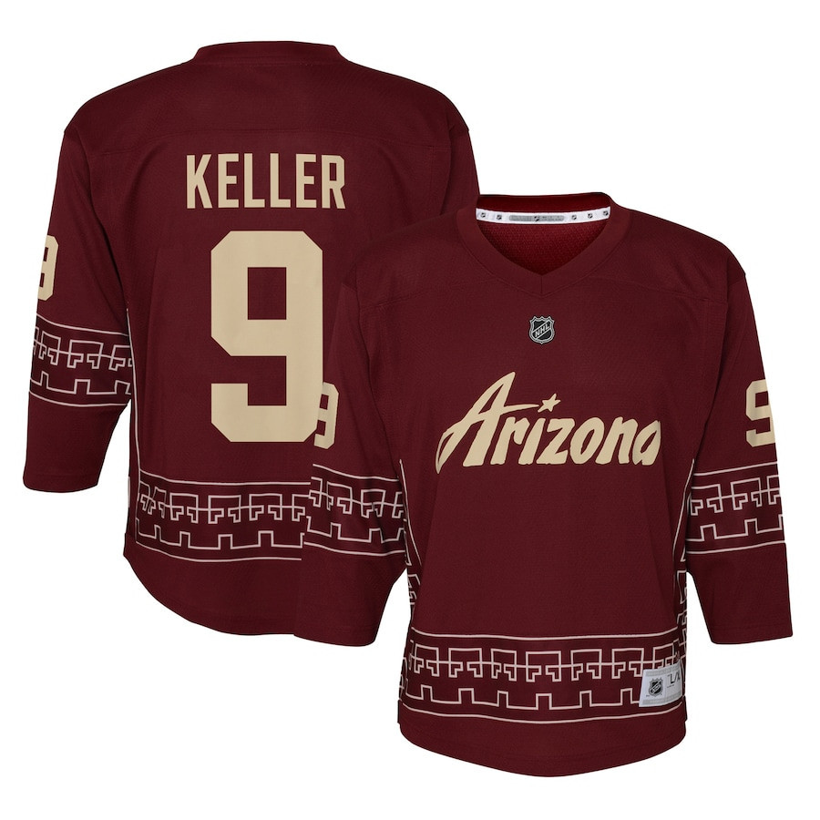 Clayton Keller 9 Arizona Coyotes Alternate 2022/23 Youth Player Jersey – Garnet