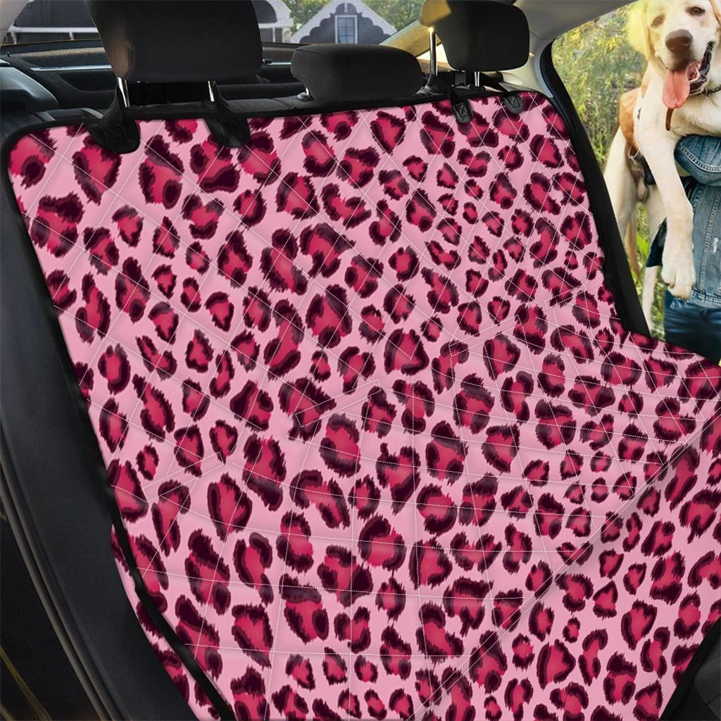 Pink Leopard Print Pet Car Seat Cover