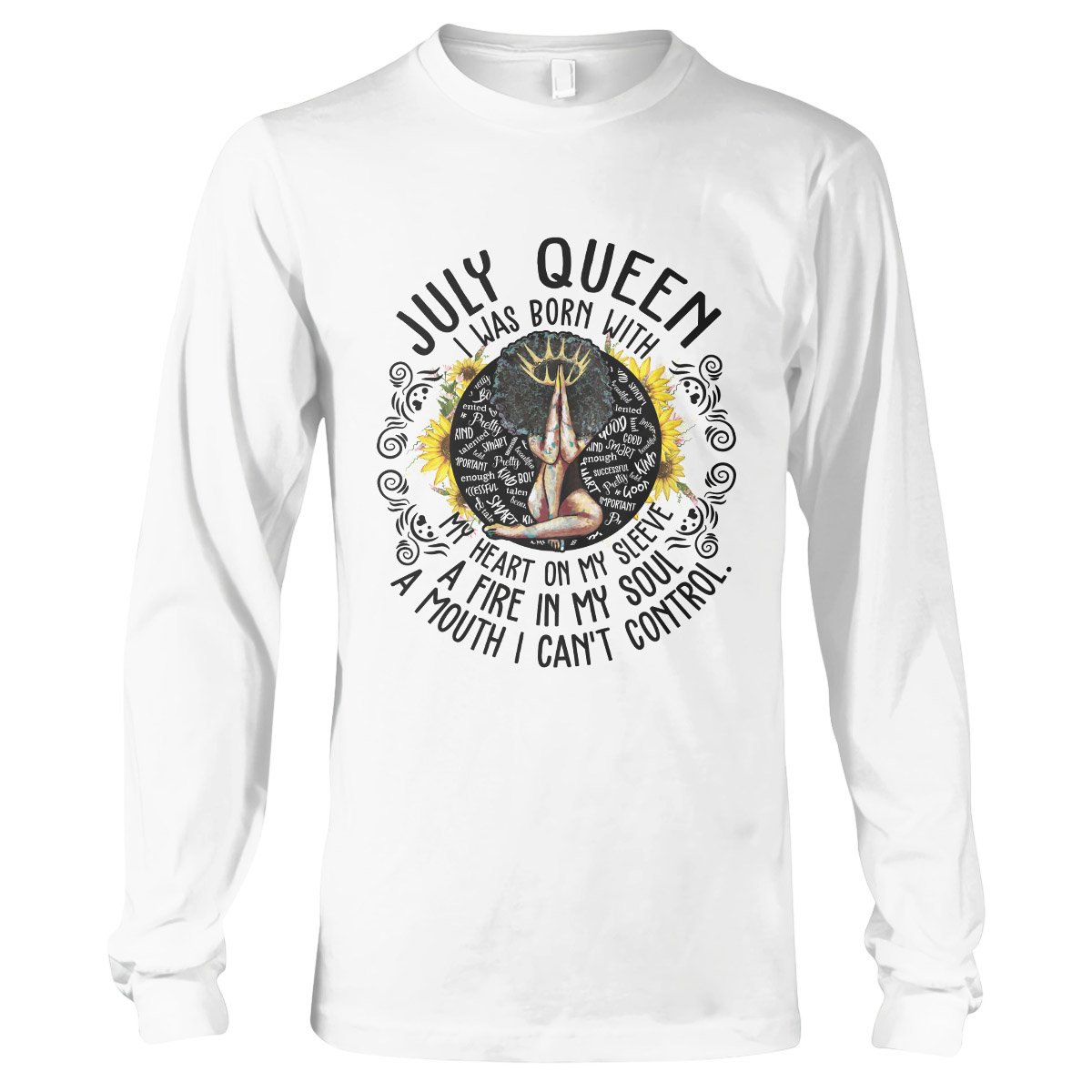 July Black Queen My Heart On My Sleeve Ez07 2909 Long Sleeve T-Shirt