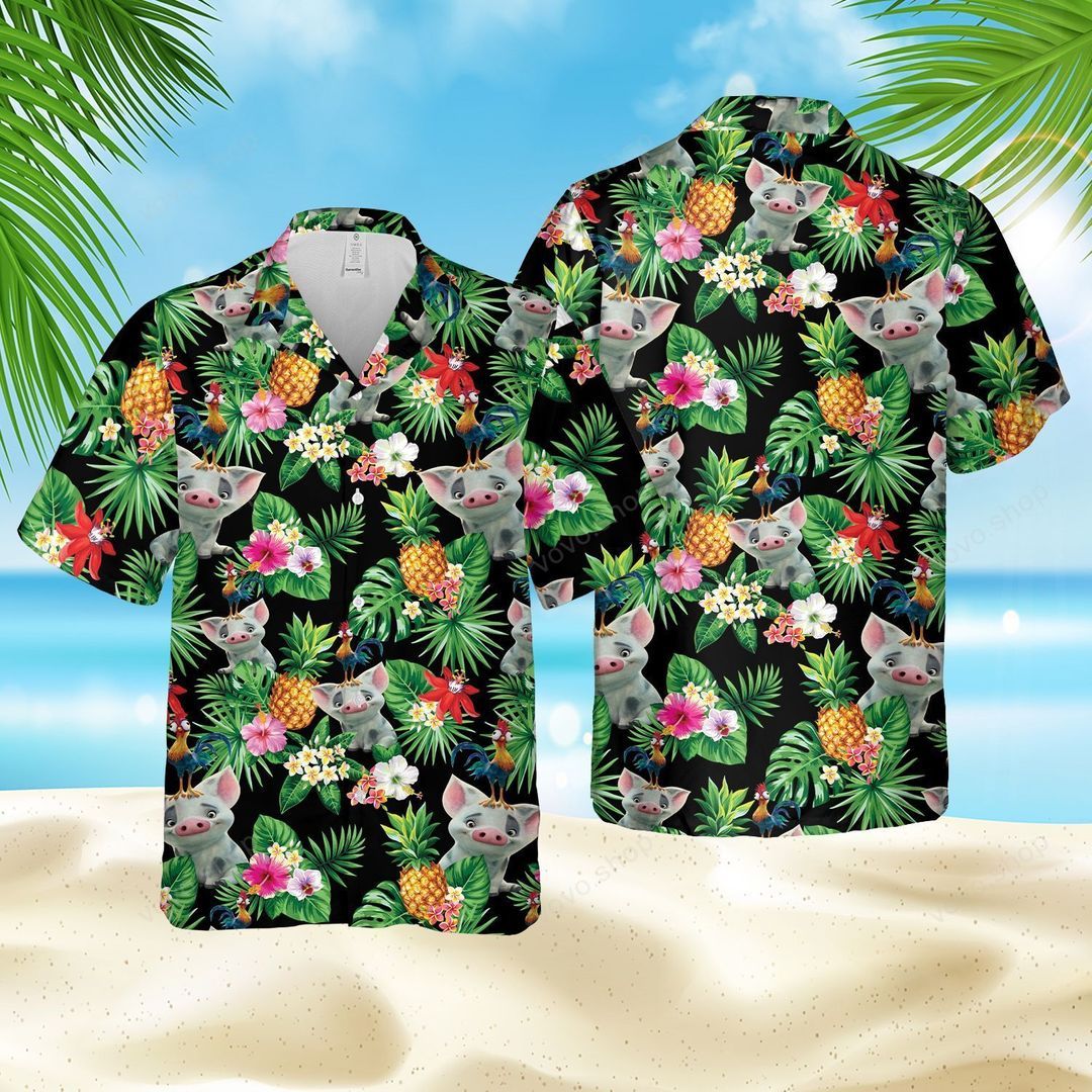 Pig And Chicken Hawaii Shirt For Men Women Ha70452