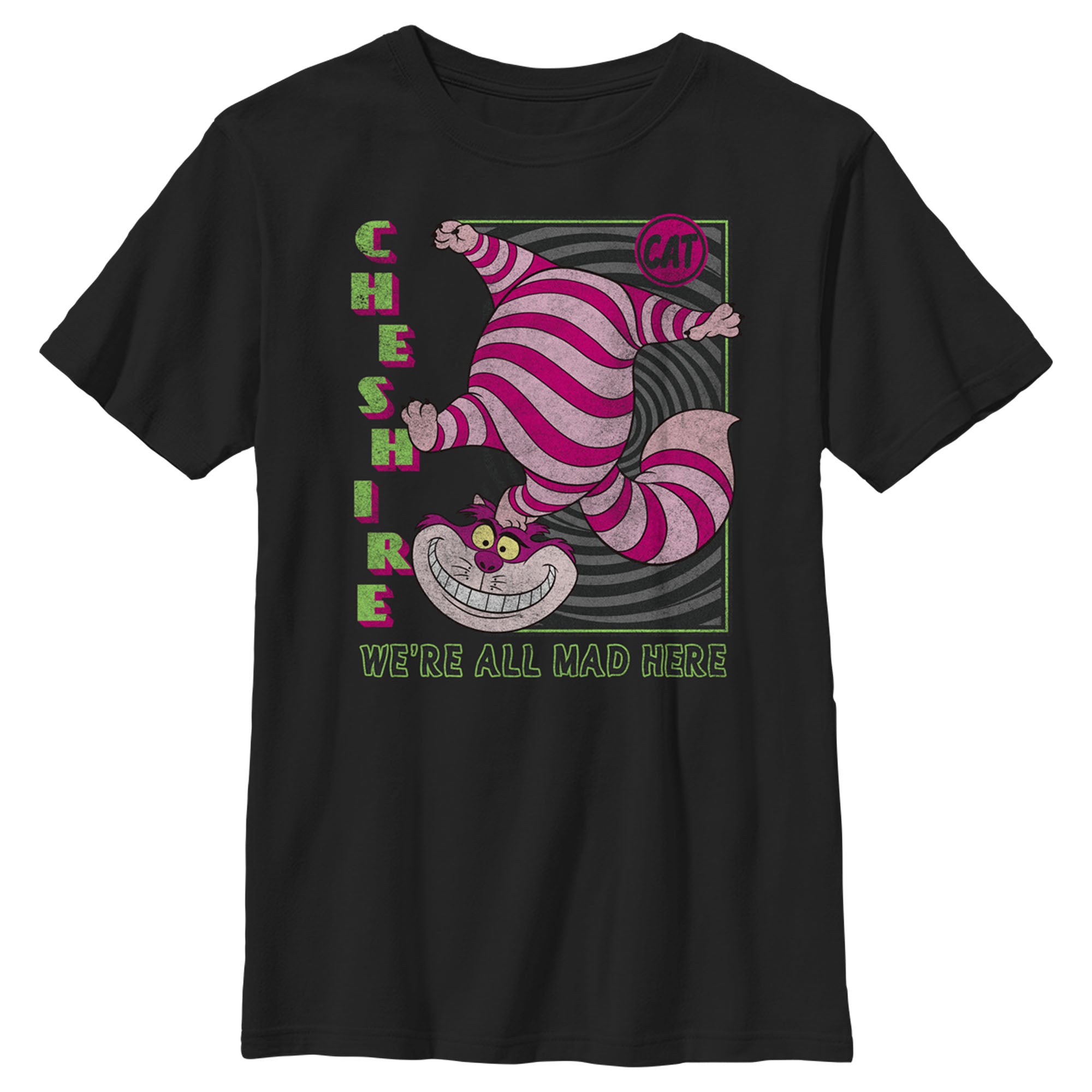 Boy’S Alice In Wonderland Cheshire Cat We’Re All Mad Here Square T-Shirt