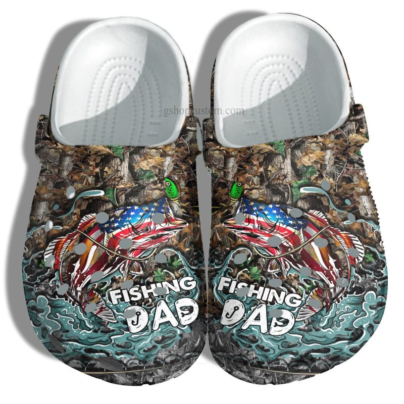 Fishing Dad Vintage Croc Shoes Gift Grandpa Father Day- Fishing Father Shoes Customize