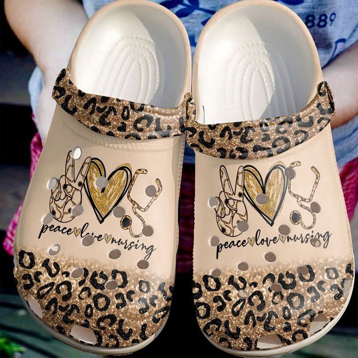 Nurse Peace Love Nursing Sku 1692 Clogs Clogband Clog Comfortable For Mens Womens Classic Clog Water Shoes