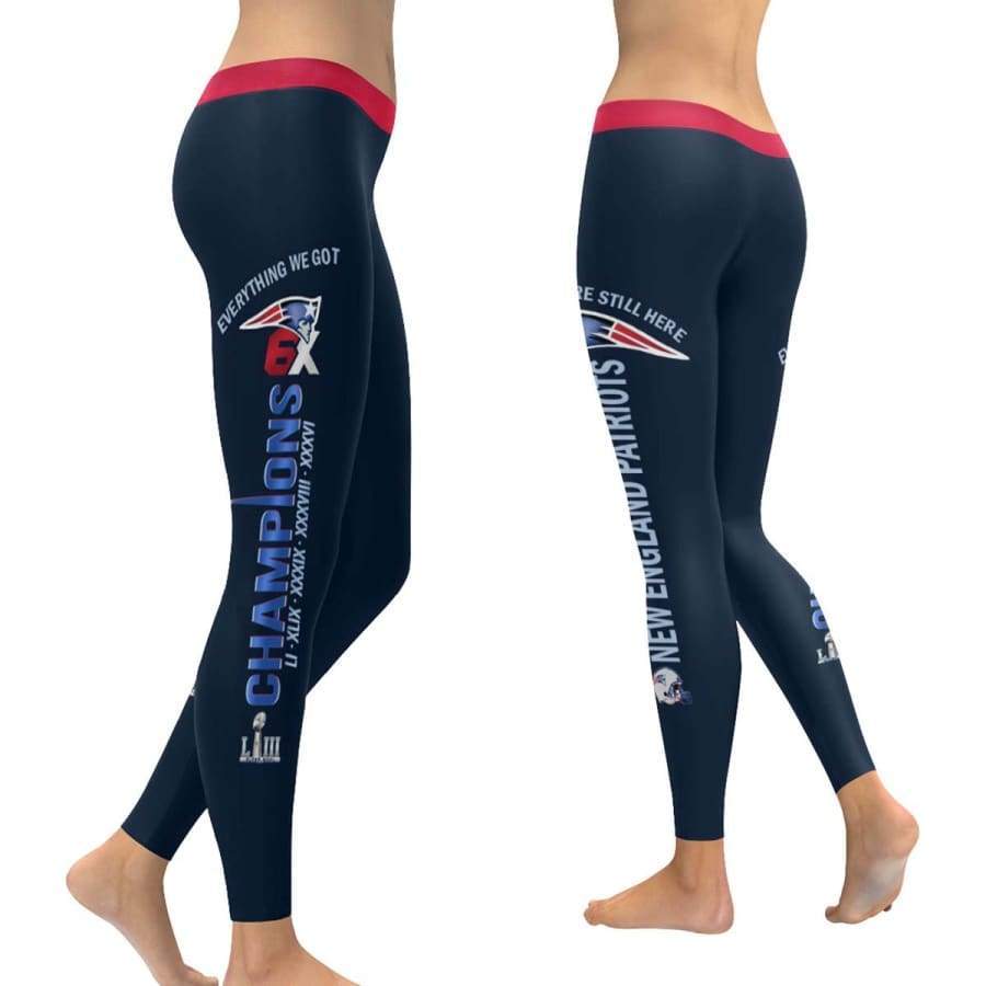 New England Patriots Leggings Navy Blue Red 3D Full Print|Super Bowl 6x Champs Yoga Pants