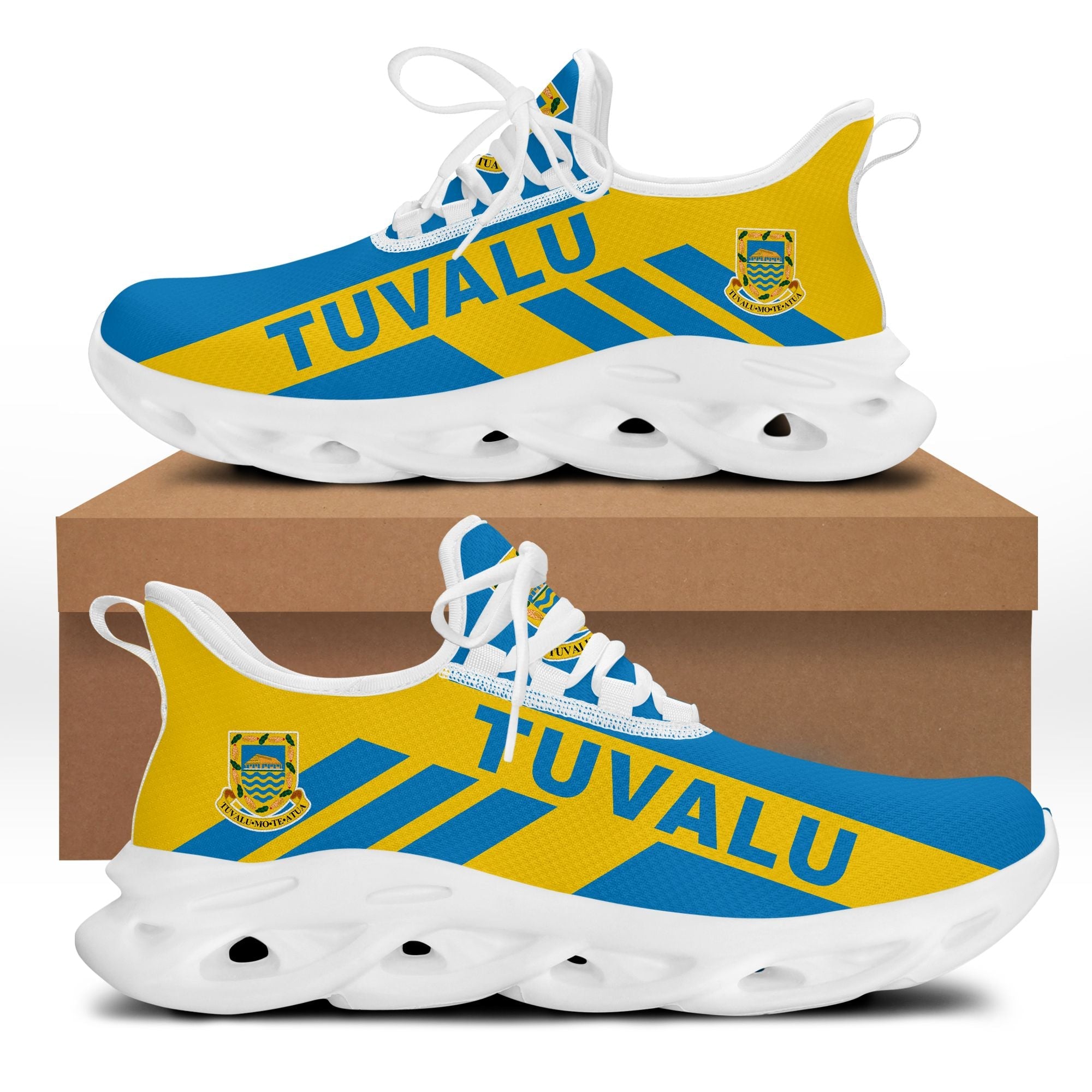 Polynesian Footwear – Tuvalu Flag Clunky Sneakers Lt10