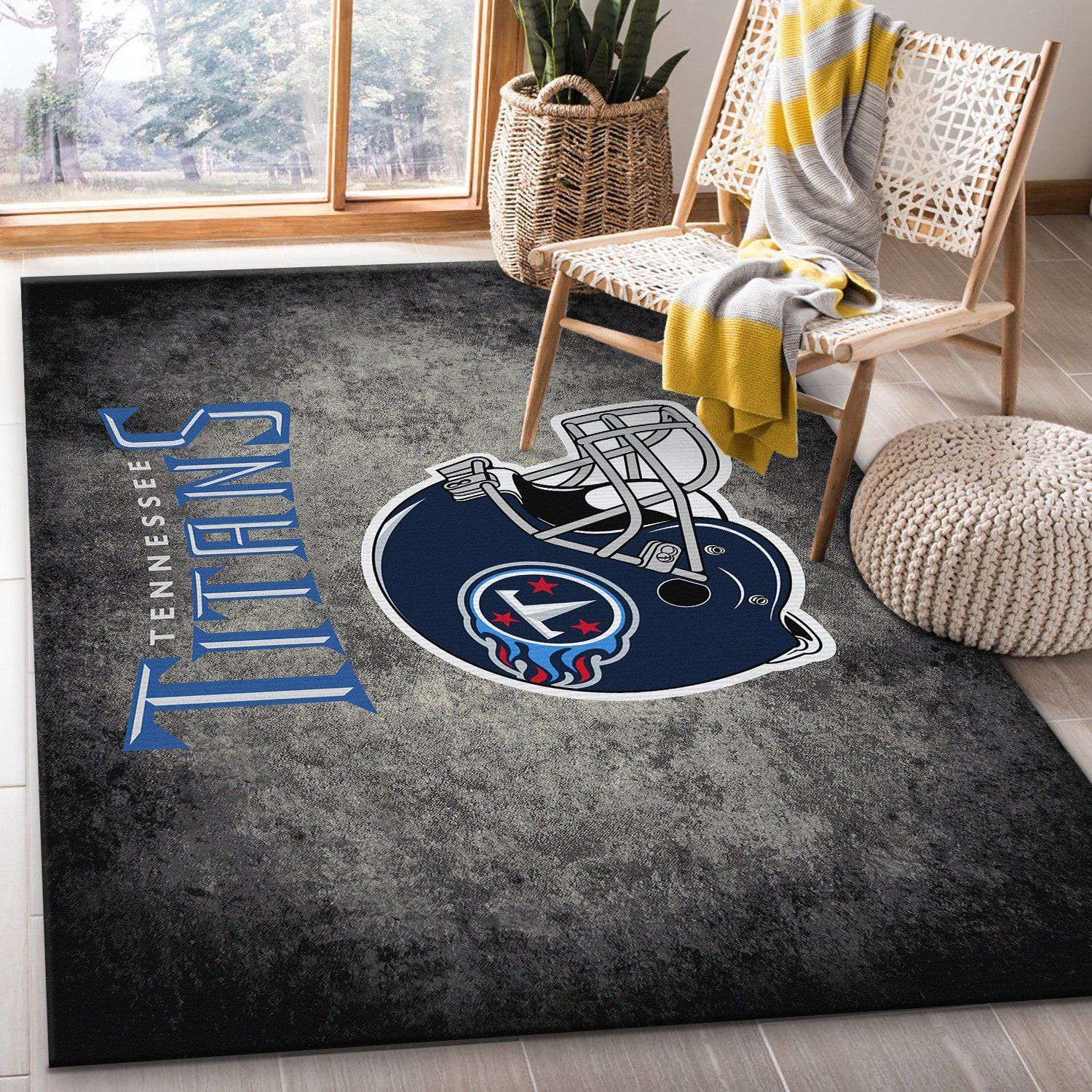 Tennessee Titans Area Rug All Over Print Logo Custom Area Rug Carpet Full Sizes Home Living Rug Carpet Decor