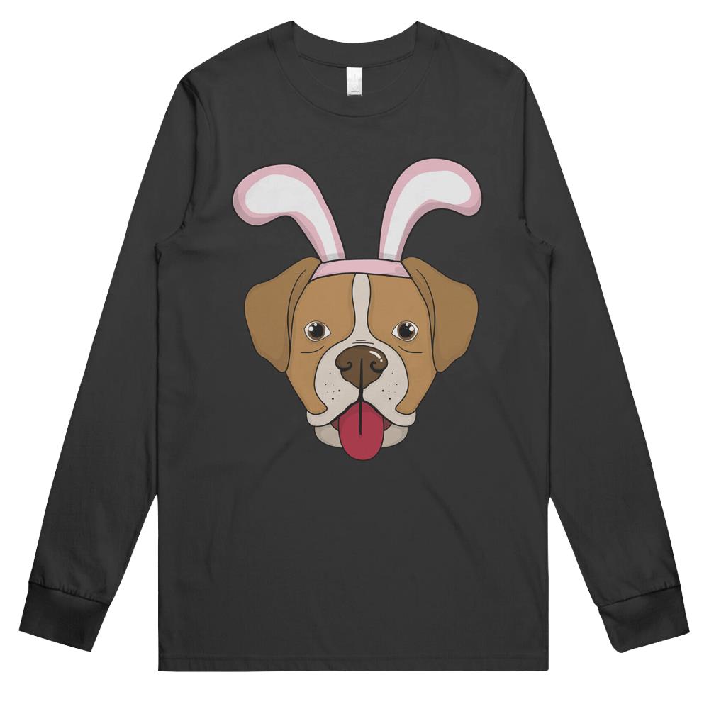 Cute Easter Boxer Dog Bunny Ears Rabbit Long Sleeve T Shirts