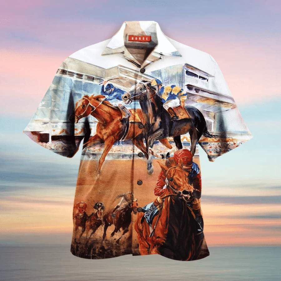 Hawaii Aloha Shirts Horse Racing Ha64998