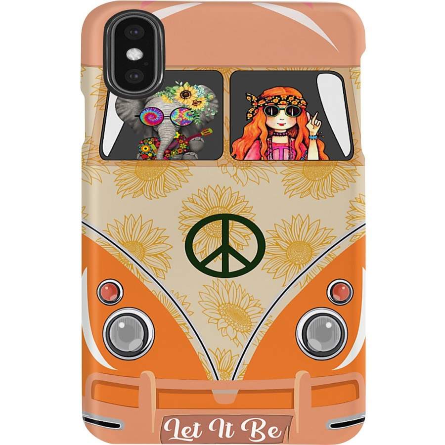 Let It Be Elephant Peace Hippie Girl Phone case