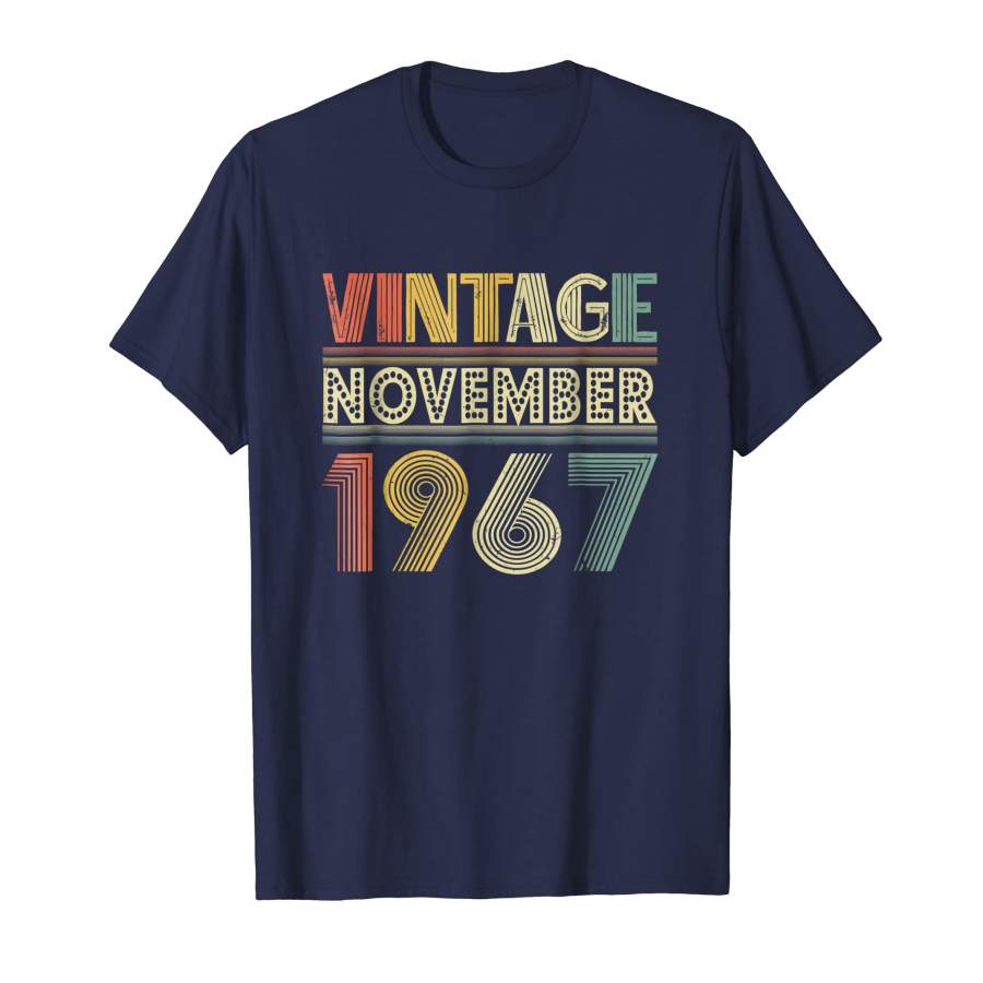 51st Birthday Gift Vintage November 1967 Year Old TShirt