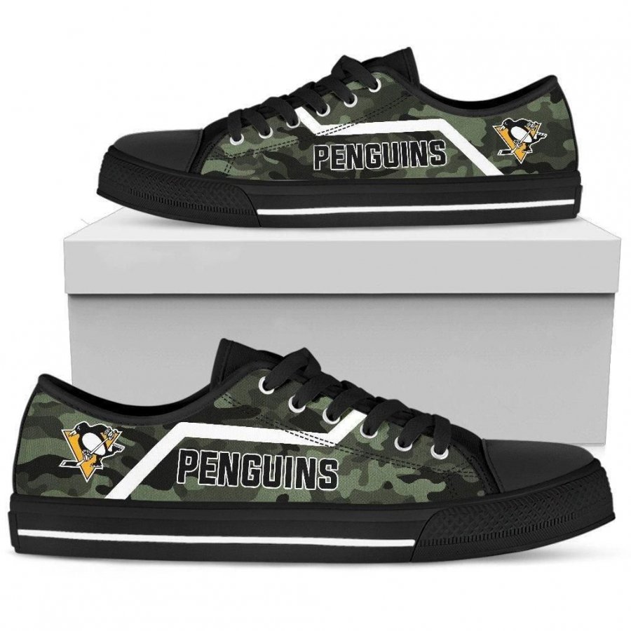 Simple Camo Pittsburgh Penguins Low Top Shoes #466