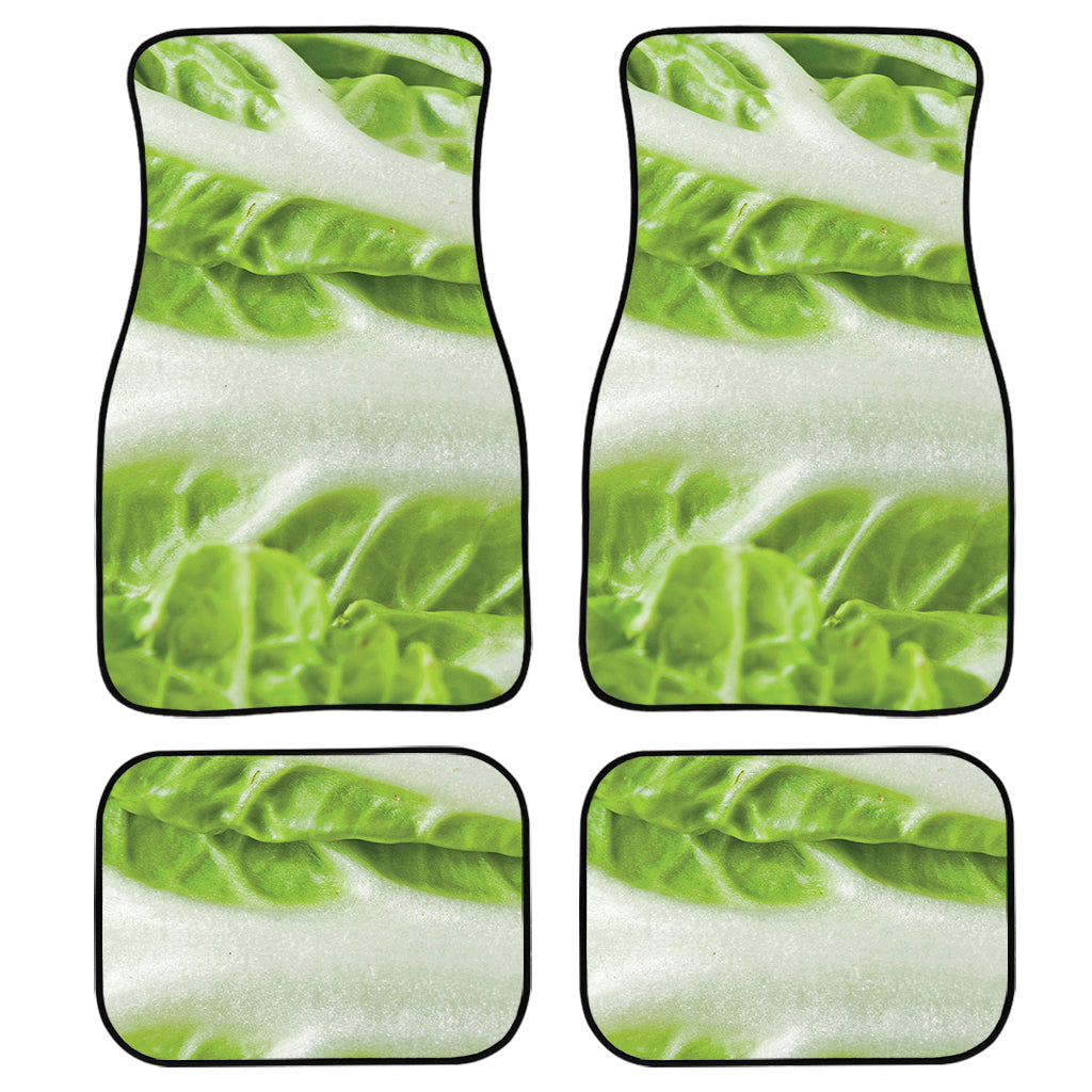 Fresh Cabbage Leaf Print Front And Back Car Floor Mats, Front Car Mat